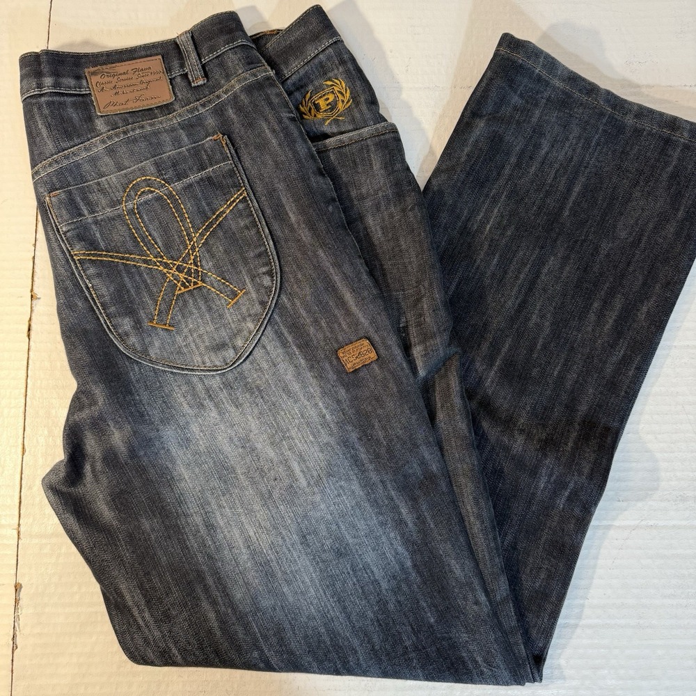 Phat Farm Jeans Mens 38x34 Y2K Vintage Streetwear Straight Leg Hip-Hop 2pac